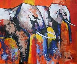 African paintings the Elephants